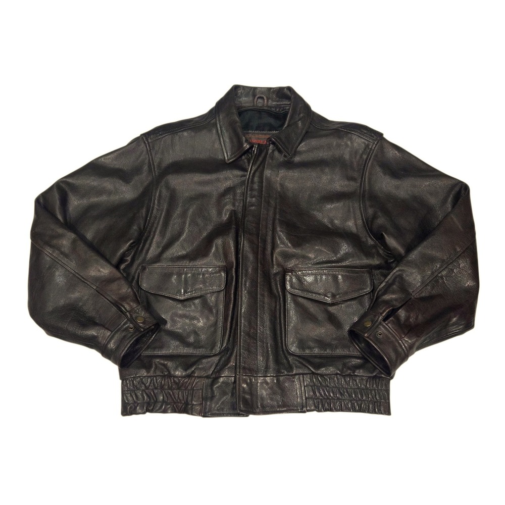 Vtg Adventure Bound‎ Wilsons Leather Bomber Jacket Mens M Brown Flight Aviator